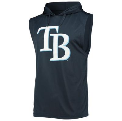 Shop Stitches Navy Tampa Bay Rays Sleeveless Pullover Hoodie