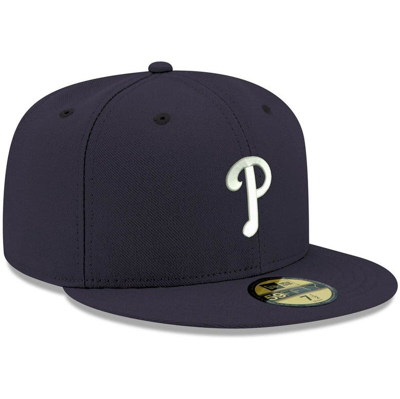 Shop New Era Navy Philadelphia Phillies White Logo 59fifty Fitted Hat