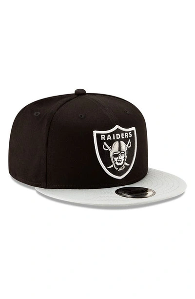 Las Vegas Raiders New Era White/Black Basic 9FIFTY Snapback Hat