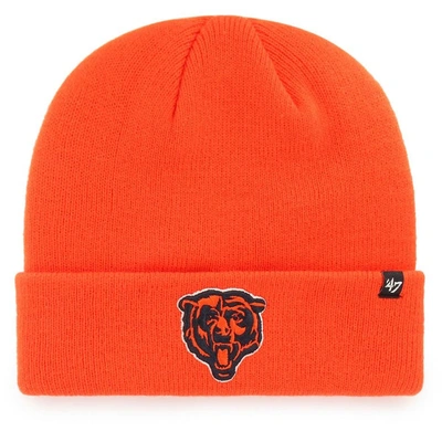 Shop 47 ' Orange Chicago Bears Secondary Basic Logo Cuffed Knit Hat