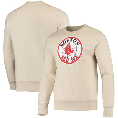 Shop Majestic Threads Oatmeal Boston Red Sox Fleece Pullover Sweatshirt