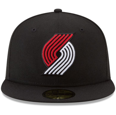 Shop New Era Black Portland Trail Blazers Official Team Color 59fifty Fitted Hat