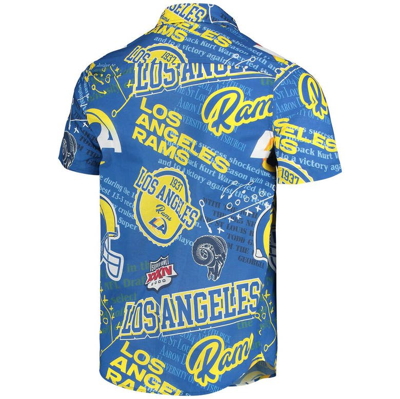 Shop Foco Royal Los Angeles Rams Thematic Button-up Shirt