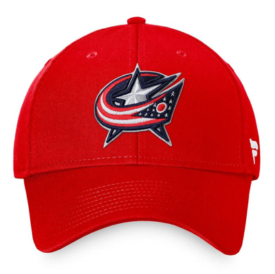 Shop Fanatics Branded Red Columbus Blue Jackets Core Adjustable Hat