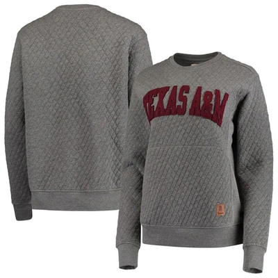 Shop Pressbox Heather Charcoal Texas A&m Aggies Moose Quilted Pullover Sweatshirt In Heather Gray