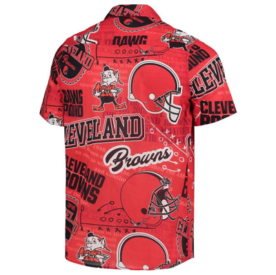 Shop Foco Orange Cleveland Browns Thematic Button-up Shirt