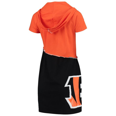 Shop Refried Apparel Orange/black Cincinnati Bengals Sustainable Hooded Mini Dress
