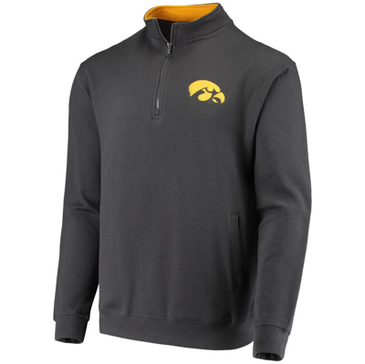 Colosseum Men's Charcoal Iowa Hawkeyes Tortugas Logo Quarter-zip Jacket In Charcoal