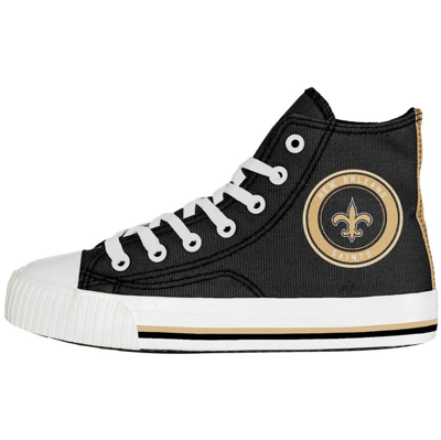 Shop Foco Youth  New Orleans Saints High Top Canvas Shoe In Black