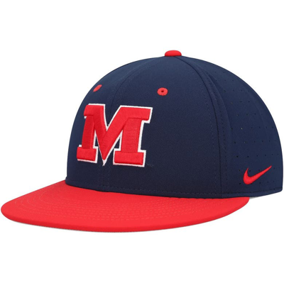 Shop Nike Navy Ole Miss Rebels Aero True Baseball Performance Fitted Hat