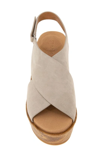 Gentle Souls By Kenneth Cole Dani Slingback Platform Sandal In Mushroom Suede