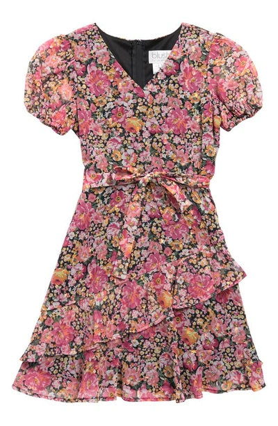 Shop Blush By Us Angels Kids' Chiffon Tiered Dress In Pink Multi