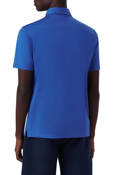 Shop Bugatchi Ooohcotton® Short Sleeve Button-up Shirt In Classic Blue