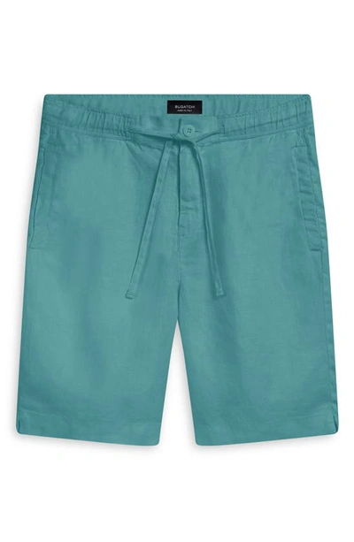 Shop Bugatchi Linen Drawstring Shorts In Celadon