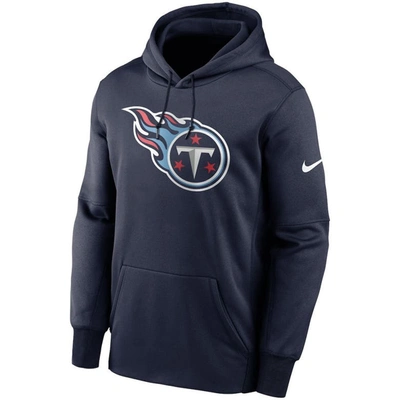 Nike Men's Navy Tennessee Titans Fan Gear Primary Logo Therma Performance  Pullover Hoodie