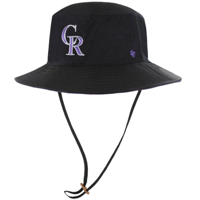 Shop 47 ' Black Colorado Rockies Panama Pail Bucket Hat