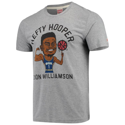 Shop Homage Zion Williamson Gray New Orleans Pelicans Player Graphic Tri-blend T-shirt