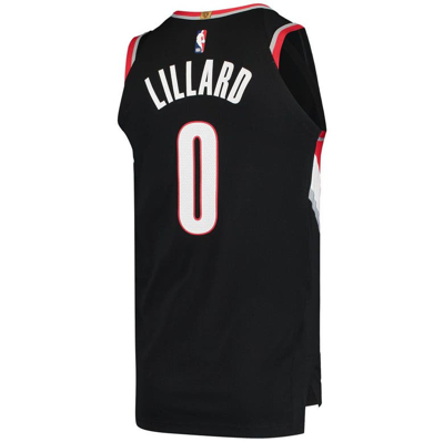 Nike Damian Lillard Trail Blazers Icon Edition 2020  Nba Authentic Jersey In Black