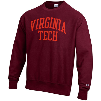 Shop Champion Maroon Virginia Tech Hokies Arch Reverse Weave Pullover Sweatshirt