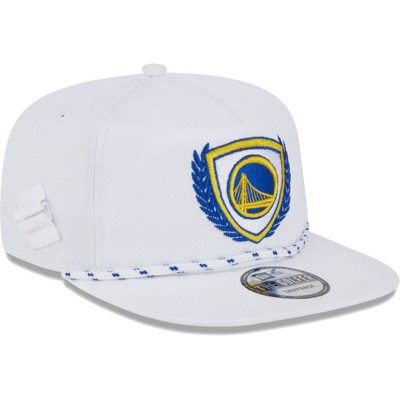 Shop New Era White Golden State Warriors The Golfer Crest Snapback Hat
