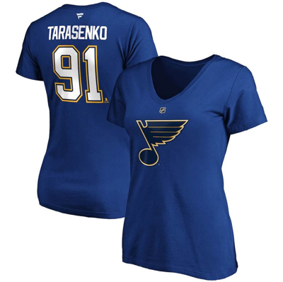 FANATICS Women's Fanatics Branded Vladimir Tarasenko Red St. Louis Blues  2020/21 Special Edition Authentic Stack Name & Number V-Neck T-Shirt