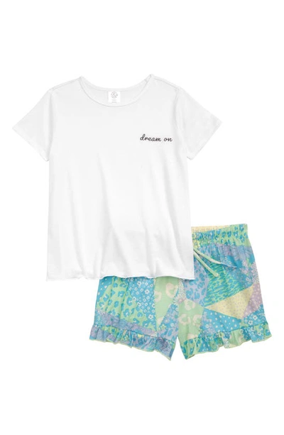 Treasure & Bond Kids' T-shirt & Shorts Set In White Dream On- Animal Patches