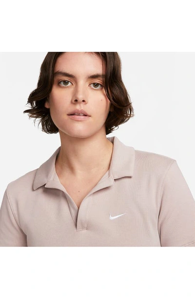 Shop Nike Essentials Stretch Crop Polo In Difftp/ White