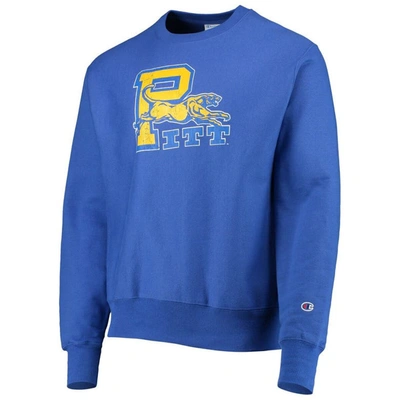 Shop Champion Royal Pitt Panthers Vault Logo Reverse Weave Pullover Sweatshirt