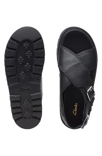 Shop Clarks Orianna Roam Platform Sandal In Black Leather