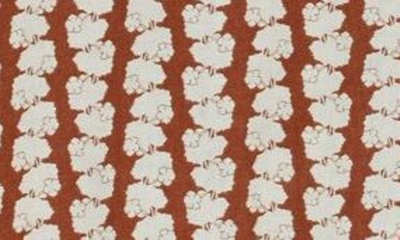 Shop Treasure & Bond Print Linen Blend Camp Shirt In Rust- Ivory Azorical Leaf