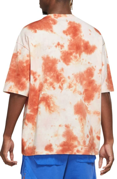 Shop Jordan Essentials Statement Tie Dye Oversize T-shirt In Pale Ivory/ Light Sienna
