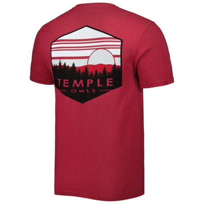 Shop Image One Red Temple Owls Landscape Shield T-shirt