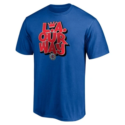 Shop Fanatics Branded Royal La Clippers Post Up Hometown Collection T-shirt