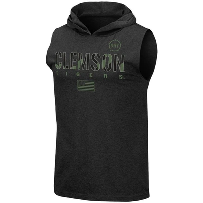 Shop Colosseum Black Clemson Tigers Oht Military Appreciation Camo Logo Hoodie Sleeveless T-shirt