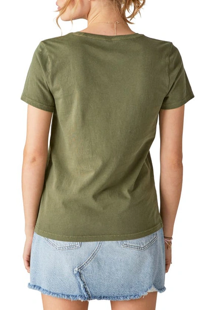 Shop Lucky Brand Amour Stencil Graphic T-shirt In Winter Moss