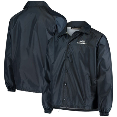 Shop Dunbrooke College Navy Seattle Seahawks Coaches Classic Raglan Full-snap Windbreaker Jacket