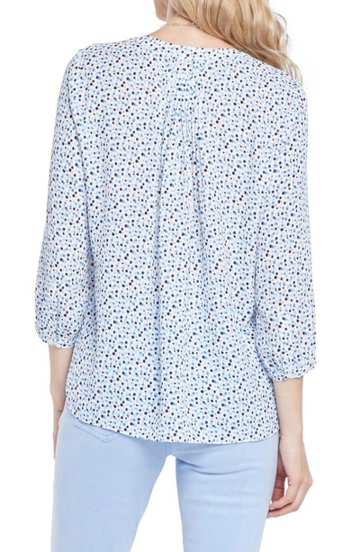 Shop Nydj High-low Crepe Blouse In Piper Dots