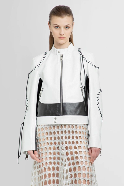 Shop Chloé Woman Black&white Leather Jackets
