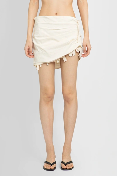 Jacquemus Artichaut Ruffled Miniskirt In Off-white