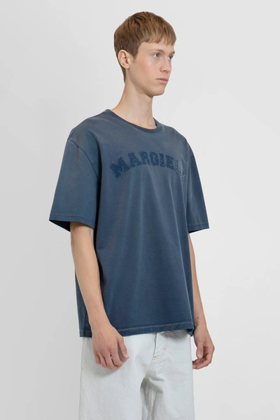 Maison Margiela Heavy Jersey Logo T-shirt In Blue | ModeSens