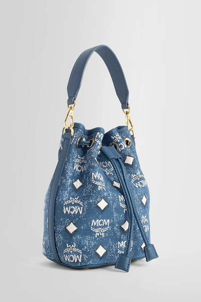 Shop Mcm Woman Blue Top Handle Bags