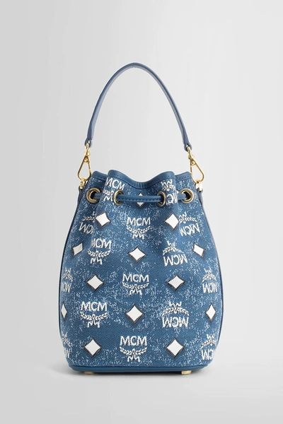 Shop Mcm Woman Blue Top Handle Bags