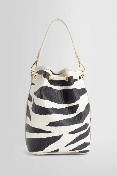 Shop Mcm Woman Black&white Top Handle Bags