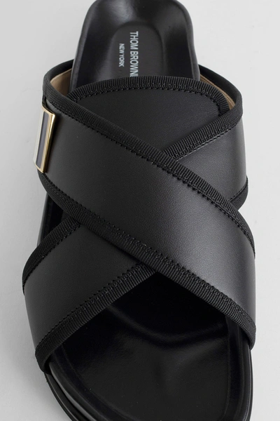 Shop Thom Browne Man Black Sandals