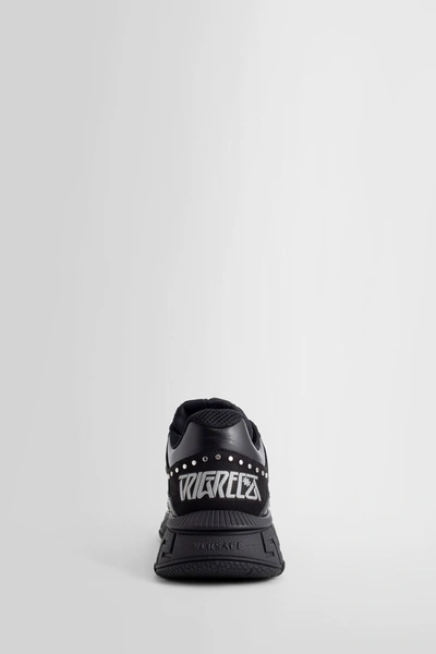 Shop Versace Man Black Sneakers