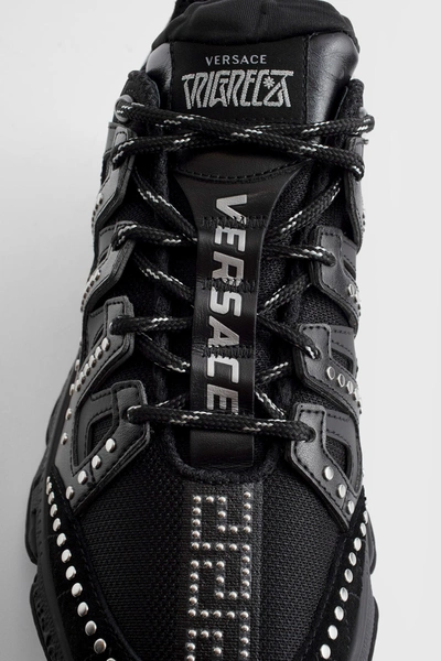 Shop Versace Man Black Sneakers