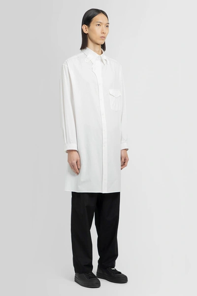 Yohji Yamamoto Langes Hemd Mit Tab-kragen In White