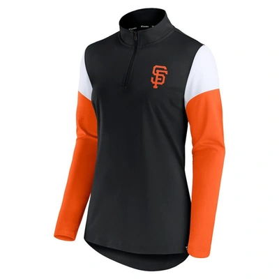 Shop Fanatics Branded Black/orange San Francisco Giants Authentic Fleece Quarter-zip Jacket