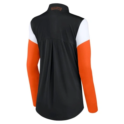 Shop Fanatics Branded Black/orange San Francisco Giants Authentic Fleece Quarter-zip Jacket