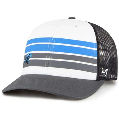 Shop 47 Youth ' White/charcoal Carolina Panthers Cove Trucker Snapback Hat
